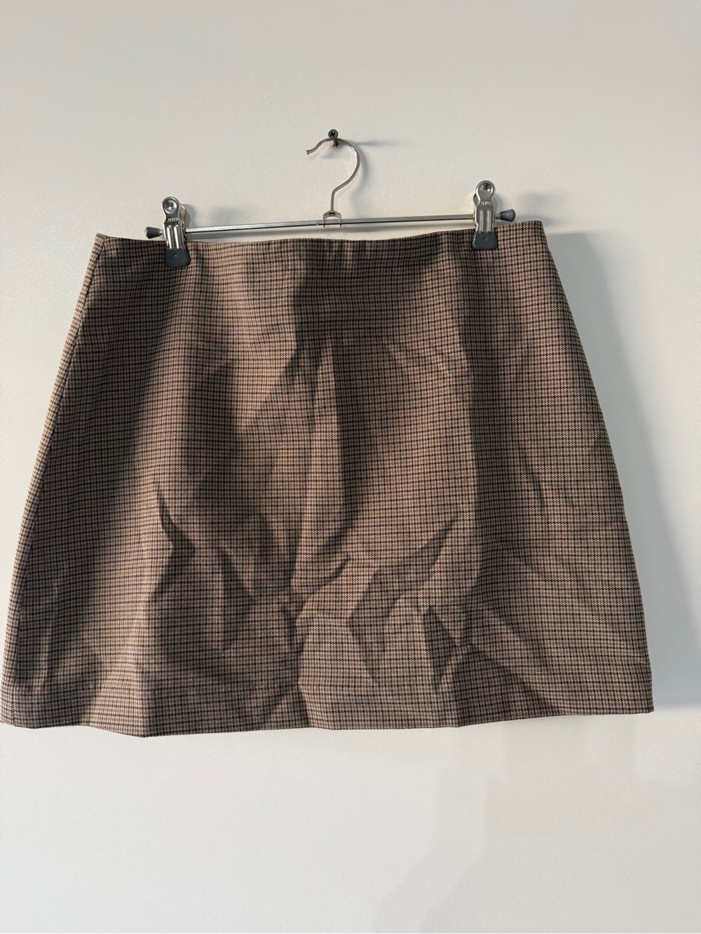 H&M Brown Check Mini Skirt